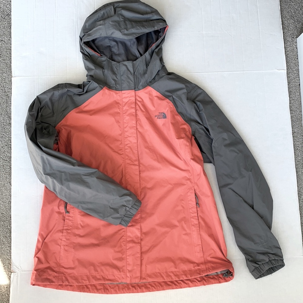 The North Face Womens Peachy Pink Windbreaker/Rain Hooded Jacket XL